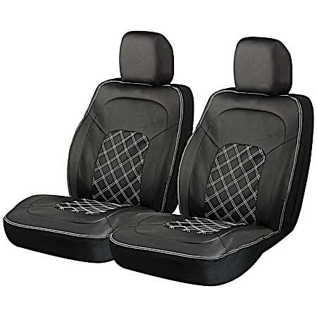 Black Diamond Front Deluxe Truck and Large SUV Seat Cover 2 Pc Set