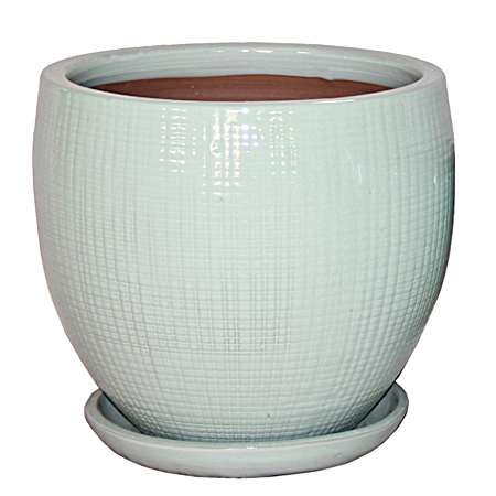 Linen Running Green Bois Planter