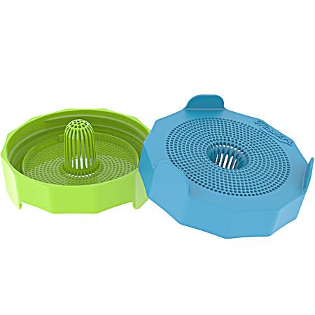 Bean Screen Green & Blue Wide Mouth Canning Jar Lid - 2 Pk