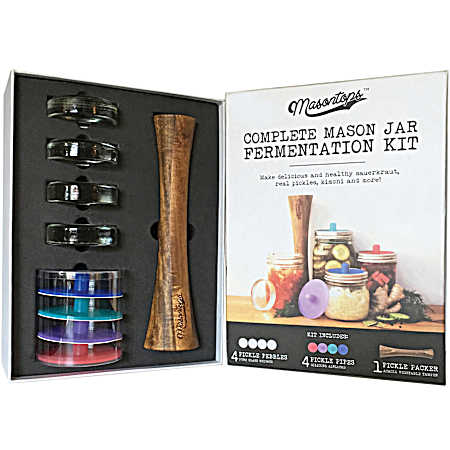 9 Pc Wide Mouth Canning Jar Complete Fermentation Kit