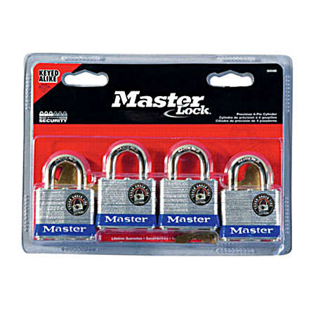4 Pk. 3D Laminated Steel Padlocks