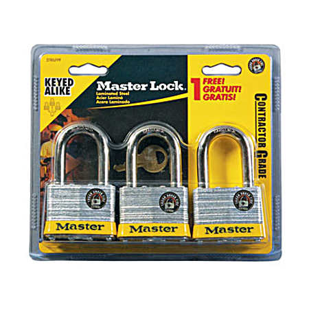 3 Pk. Laminated Steel Padlocks - 5TRILFPF