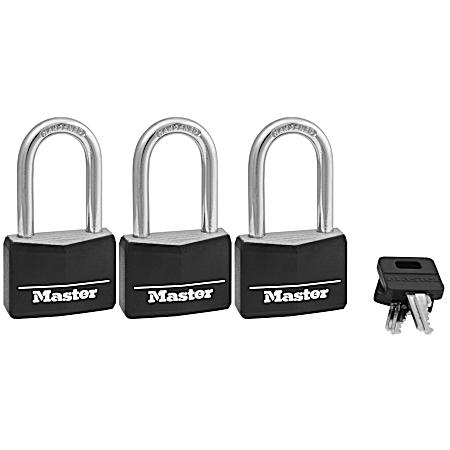 3 Pk. Covered Solid Body Padlocks
