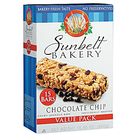 Chocolate Chip Chewy Granola Bars - 15 Pk
