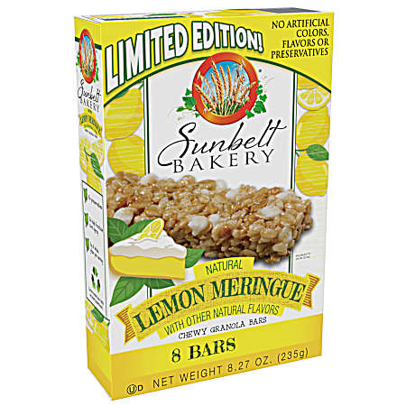 Lemon Meringue Chewy Granola Bars - 8 Pk