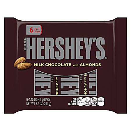 1.45 oz Almond & Milk Chocolate Candy Bar - 6 Pk.
