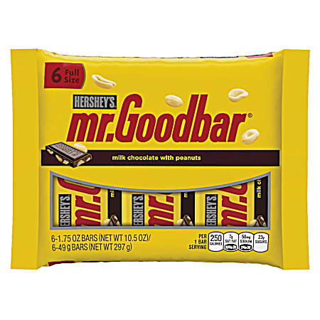 Mr. Goodbar 1.75 oz Milk Chocolate & Peanuts Candy Bar - 6 Pk