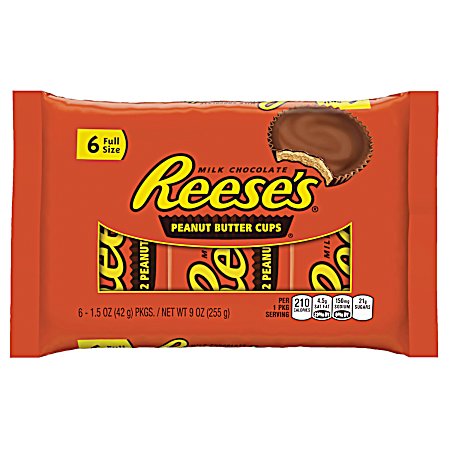 1.5 oz Milk Chocolate & Peanut Butter Candy Cups - 6 Pk.