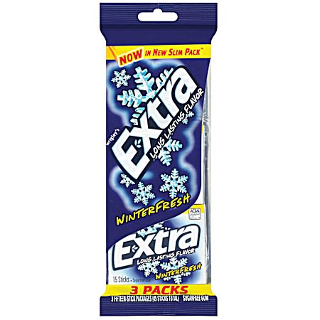 Extra 3 PK Sugar Free Winterfresh Chewing Gum