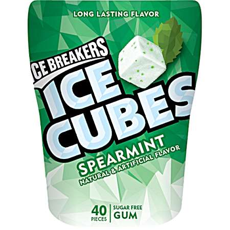 3.24 oz Spearmint 40 PC Ice Cubes Gum in a Bottle