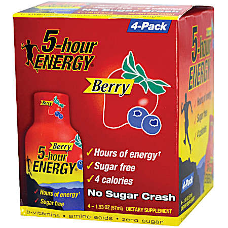 1.93 oz Berry Energy Shots - 4 Pk
