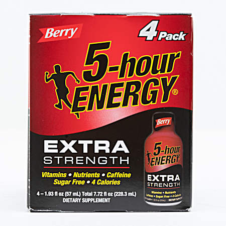 Extra Strength 1.93 oz Berry Energy Shots - 4 Pk