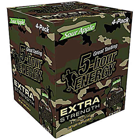 Extra Strength 1.93 oz Sour Apple Energy Shots - 4 Pk