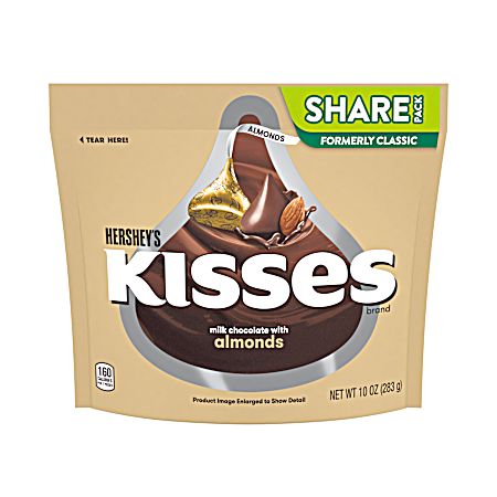 Kisses 10 oz Milk Chocolate & Almonds Candy