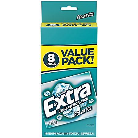 Extra Sugar Free Polar Ice Chewing Gum - 8 pk