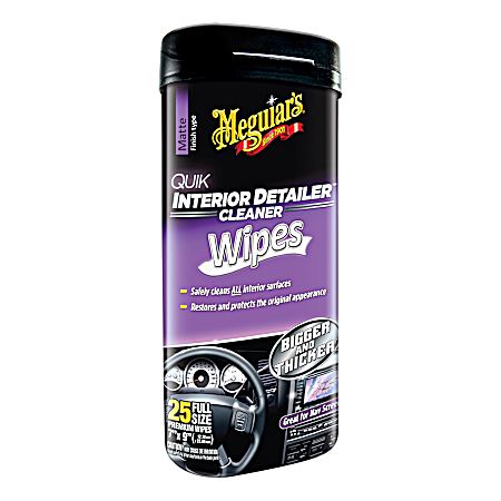 Quik Interior Detailer Cleaner Wipes - 25 Ct
