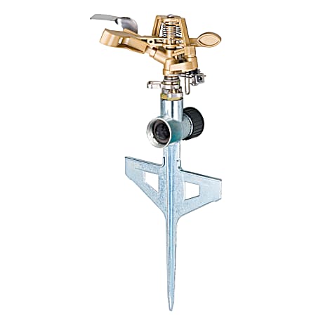 XT Gold Metal Pulsating Sprinkler w/ Step-Spike