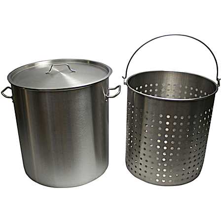 30 qt Aluminum Pot w/ Strainer Basket