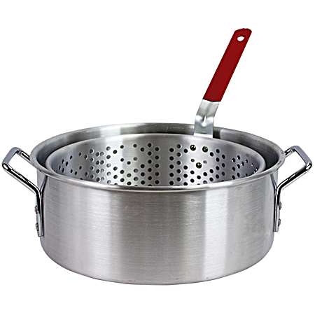 10.5 qt Aluminum Pot w/ Strainer Basket
