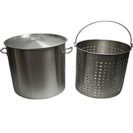 60 qt Aluminum Pot w/ Strainer Basket