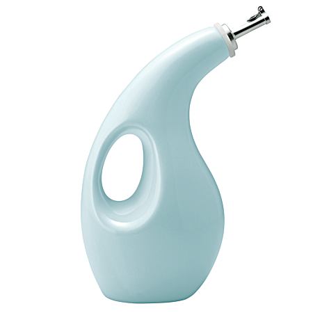 24 oz Light Blue Shimmer EVOO Bottle Dispenser w/ Spout