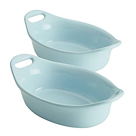 2 Pc 12 oz Light Blue Shimmer Au Gratin Set