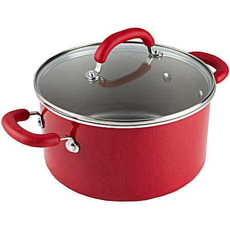 6 qt Red Nonstick Stockpot w/ Lid