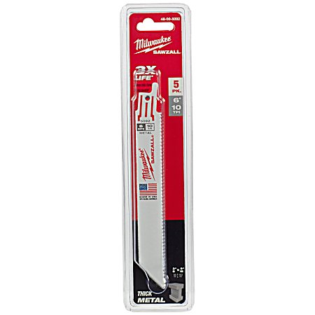 6 In. Sawzall 10 TPI General Blades - 5 Pk.