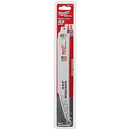 9 In. Sawzall Wrecker 8 TPI Blades - 5 Pk.