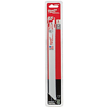 9 In. Sawzall Thin Kerf 14 TPI Blades - 5 Pk.