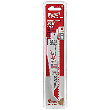 6 In. 5 TPI SAWZALL the Ax Blades 5 Pk.