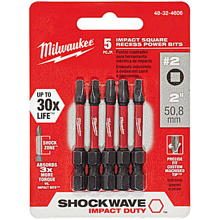 SHOCKWAVE 2 In. Power Bit Square Recess #2
