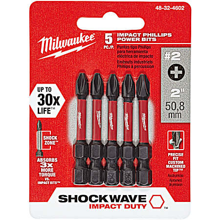 Shockwave 2 In. Impact Phillips #2 Power Bits