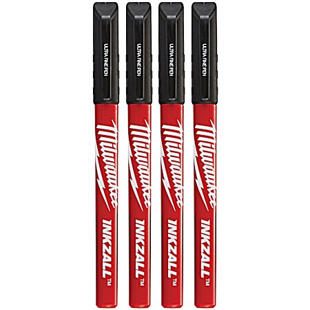 Inkzall Black Ultra Fine Point Pens - 4 Pk.