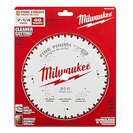 7-1/4 in 40T Fine Finish Circular Saw Wood Cutting Blade