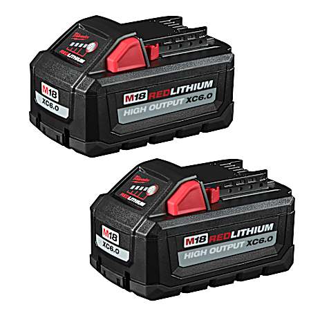 M18 REDLITHIUM High Output XC 6.0 Ah Battery Pack - 2 Pk