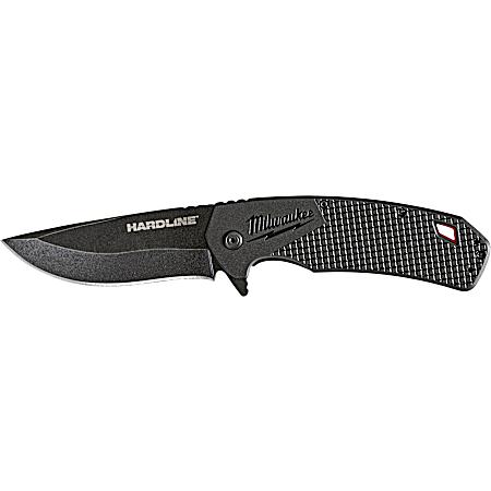 3.5 in HARDLINE Smooth Recurve Drop Point Blade Pocket Knife