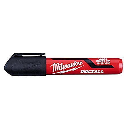 INKZALL Large Chisel-Tip Black Markers - 3 Pk