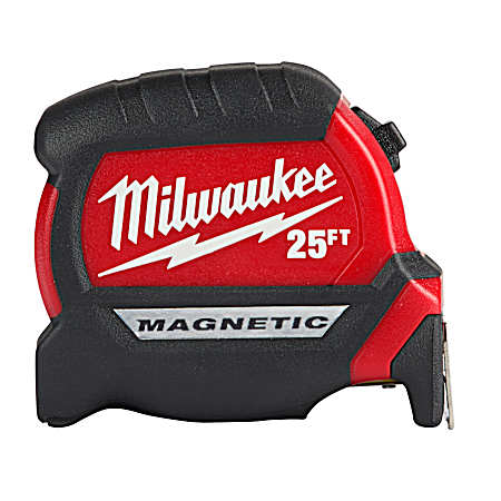 25 ft Compact Magnetic Tape Measure - 2 pk