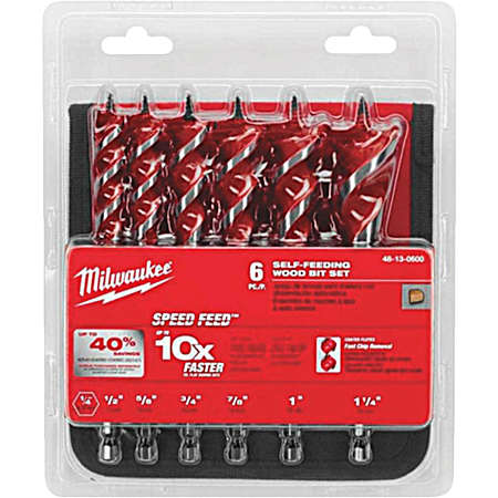 6-1/2 in SPEED FEED Wood Bit Set - 6 Pc