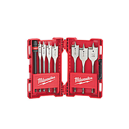 Universal QUIK-LOK Flat Boring Bit Set - 8 Pc