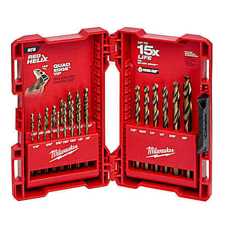 RED HELIX Cobalt Drill Bit Set - 23 Pc
