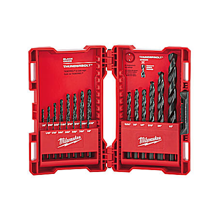THUNDERBOLT Black Oxide Drill Bit Set - 21 Pc