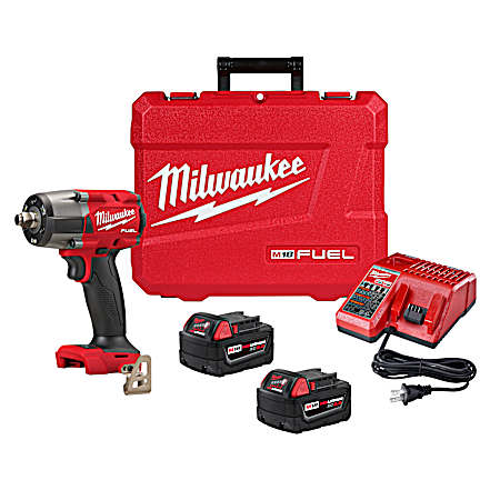 M18 FUEL 1/2 in 18V Mid-Torque Brushless Cordless Impact Wrench W/ Friction Ring Kit