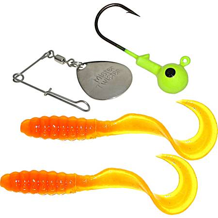 Meeny Grub Spin Combo - Chartreuse/Orange Core