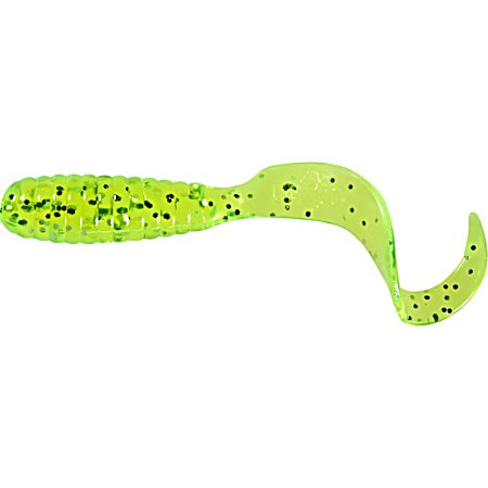Curly Tail Teenie Grub - Chartreuse Silver Flake