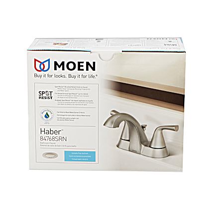 Haber Brushed Nickel Two-Handle Bathroom Faucet