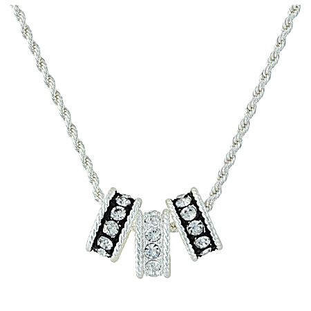 Crystal Shine Three Ring Necklace