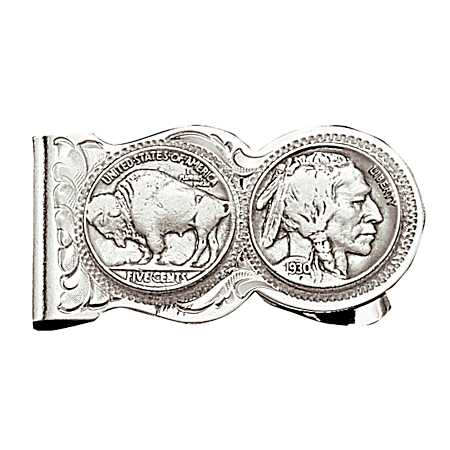 Buffalo Indian Nickel Scalloped Money Clip