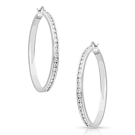 Star Light Lined Hoop Earrings